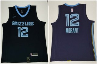 Grizzlies-12-Ja-Morant-Navy-Nike-Swingman-Jersey