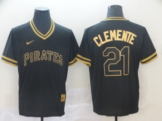 Pirates-21-Roberto-Clemente-Black-Gold-Nike-Cooperstown-Collection-Legend-V-Neck-Jersey
