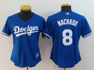 Dodgers-8-Manny-Machado-Royal-Women-Cool-Base-Jersey