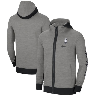 Nike Houston Rockets Heathered Charcoal Authentic Showtime Performance Full-Zip Hoodie Jacket