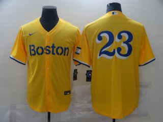 Boston Red Sox #23 yellow game jersey