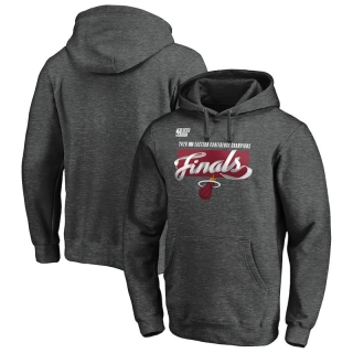 Men's Miami Heat Fanatics Branded Heather Charcoal 2020 Eastern Conference Champions Locker Room Pullover Hoodie