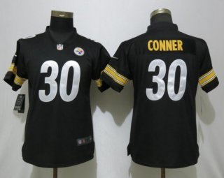 Nike-Steelers-30-James-Conner-Black-Women-Vapor-Untouchable-Limited-Jersey