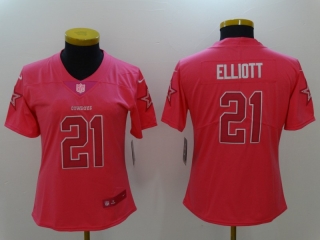 Nike-Cowboys-21-Ezekiel-Elliott-Pink-Fashion-Women-Limited-Jersey