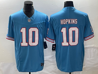 Tennessee Titans #10 DeAndre Hopkins Light Blue Throwback Player Stitched Game jersey