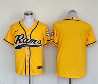 Los Angeles Rams blank yellow baseball jersey