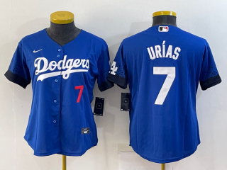 Women's Los Angeles Dodgers #7 Julio Urias Royal Cool Base Stitched Baseball Jersey(Run small 2