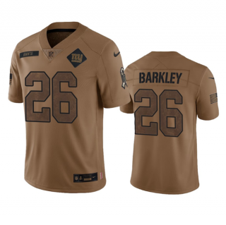 New York Giants #26 Saquon Barkley 2023 Brown Salute To Service Vapor