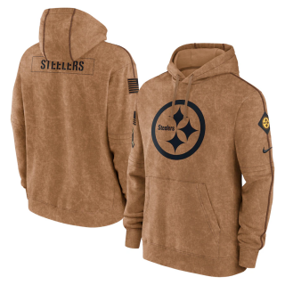 Pittsburgh Steelers2023 Brown Salute To Service Pullover Hoodie