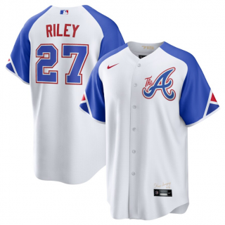 Atlanta Braves #27 Austin Riley White 2023 City Connect Cool Base Stitched Baseball