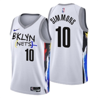 Brooklyn Nets #10 Ben Simmons 2022-23 White City Edition Stitched Basketball