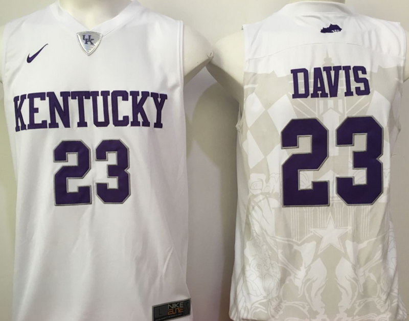 Kentucky-Wildcats-23-Anthony-Davis-White-College-Basketball-Jersey