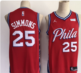 76ers-25-Ben-Simmons red new jersey