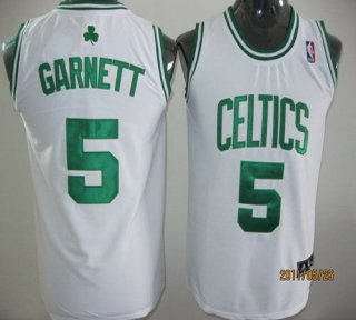Men's Boston Celtics #5 Kevin Garnett White