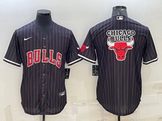 Men's Chicago Bulls Black Team Big Logo