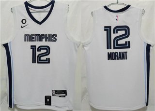 Men's Memphis Grizzlies #12 Ja Morant White