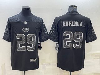 San Francisco 49ers #29 Talanoa Hufanga Black Reflective Limited Stitched