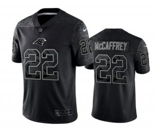 Carolina Panthers #22 Christian McCaffrey Black Reflective Limited Stitched