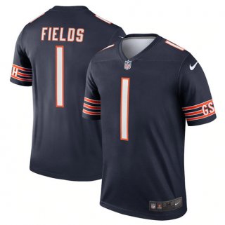 Chicago Bears #1 Justin Fields Navy Stitched Football Jersey