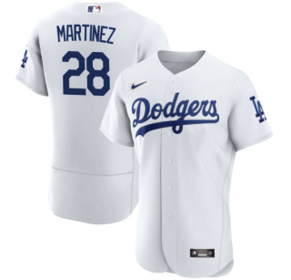 Men's Los Angeles Dodgers #28 J.D. Martinez White Flex Base Stitched Baseball Jersey