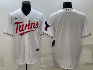 Men's Minnesota Twins Blank White Cool Base Stitched Jersey