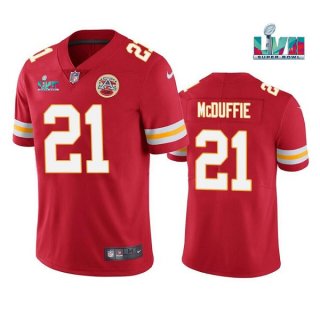 Kansas City Chiefs #21 Trent McDuffie Red Super Bowl LVII Patch Vapor Untouchable