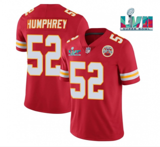 Kansas City Chiefs #52 Creed Humphrey Red Super Bowl LVII Patch Vapor