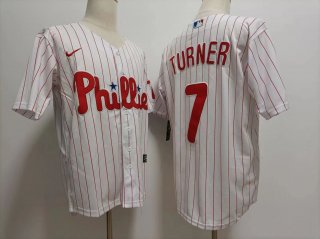 Philadelphia Phillies #7 Trea Turner White Cool Base Stitched Baseball Jersey