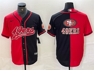 San Francisco 49ers Red Black Split Team Big Logo With Patch Cool Base Stitched