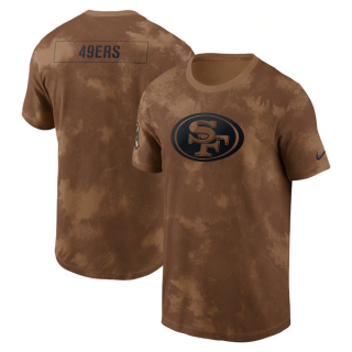 San Francisco 49ers 2023 Brown Salute To Service Sideline T-Shirt