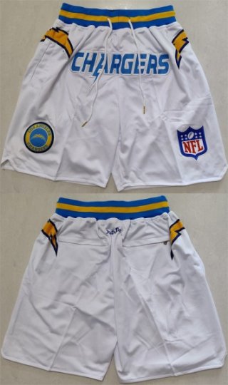Los Angeles Chargers White Shorts (Run Small)