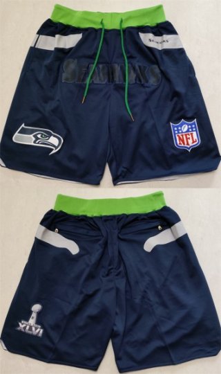 Seattle Seahawks Navy Shorts (Run Small)