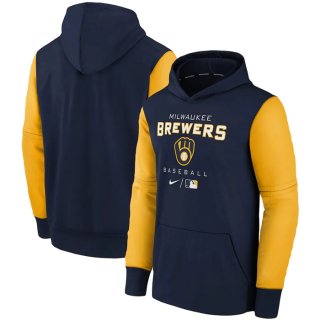 Milwaukee Brewers Navy 2022 City Connect Therma Performance Pullover Hoodie
