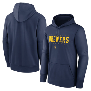 Milwaukee Brewers Navy 2022 Therma Performance Pullover Hoodie
