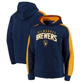 Milwaukee Brewers Navy Game Time Arch Pullover Hoodie Pullover Hoodie