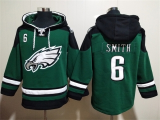 Philadelphia Eagles #6 DeVonta Smith Green Lace-Up Pullover Hoodie