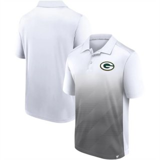 Green Bay Packers WhiteGray Iconic Parameter Sublimated Polo