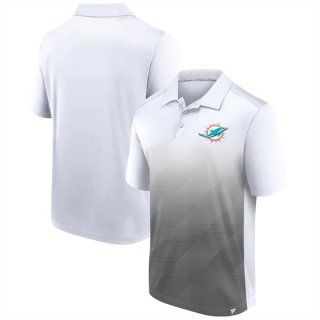 Miami Dolphins WhiteGray Iconic Parameter Sublimated Polo