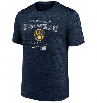 Milwaukee Brewers Navy Dri-Fit Velocity Practice T-Shirt