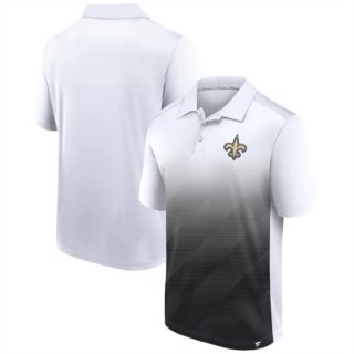 New Orleans Saints WhiteBlack Iconic Parameter Sublimated Polo