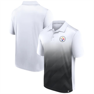 Pittsburgh Steelers WhiteBlack Iconic Parameter Sublimated Polo