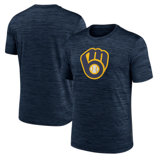 Milwaukee Brewers Navy Team Logo Velocity Performance T-Shirt