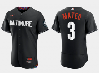 Baltimore Orioles #3 Jorge Mateo Black 2023 City Connect Flex Base Stitched Baseball