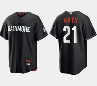 Baltimore Orioles #21 Austin Hays Black 2023 City Connect Cool Base Stitched