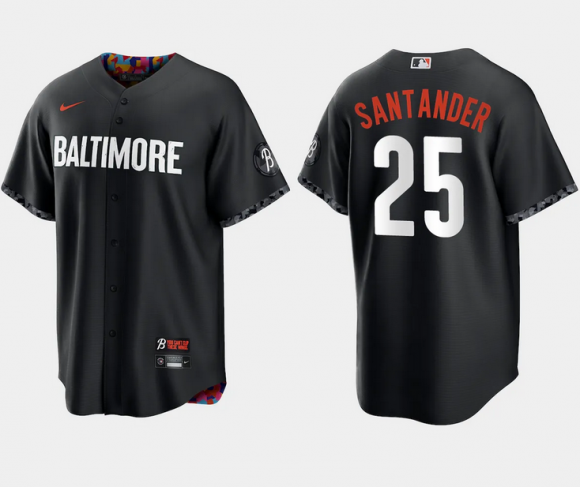 Baltimore Orioles #25 Anthony Santander Black 2023 City Connect Cool Base Stitched