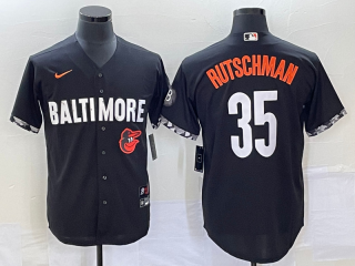 Baltimore Orioles #35 Adley Rutschman Black 2023 City Connect Flex Base Stitched