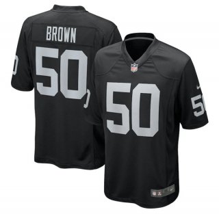 Las Vegas Raiders #50 Jayon Brown Black Stitched Game Jersey