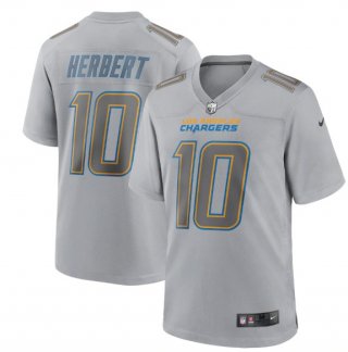 Los Angeles Chargers #10 Justin Herbert Gray Atmosphere Fashion Stitched Game Jersey