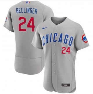 Chicago Cubs #24 Cody Bellinger Grey Flex Base Stitched Baseball Jersey