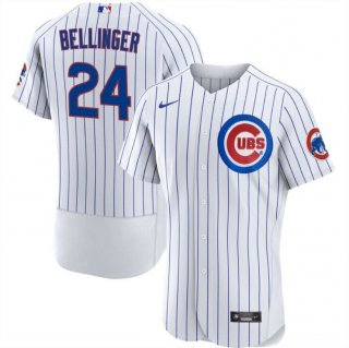 Chicago Cubs #24 Cody Bellinger White Flex Base Stitched Baseball Jersey